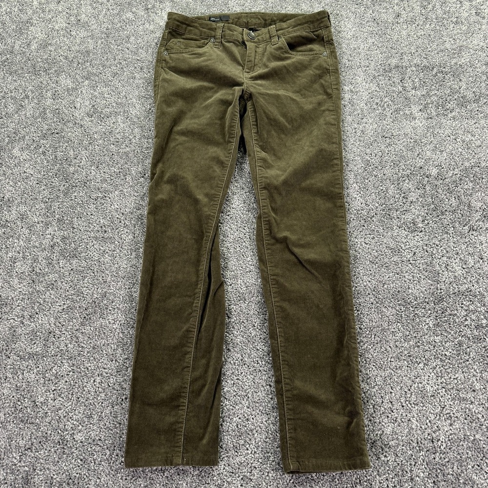 KUT From The Kloth Pants Womens 4 Green Diana Skinny Corduroy Casual City Logo
